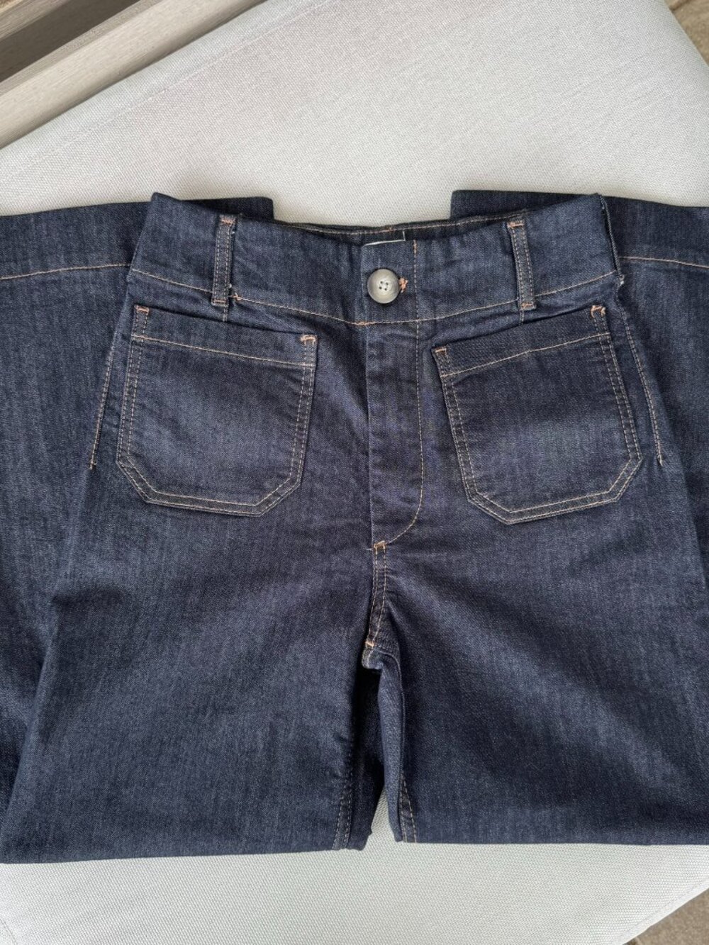 Anthropologie The Colette Crop Wide-Leg Jeans Rinse Dark Blue 27